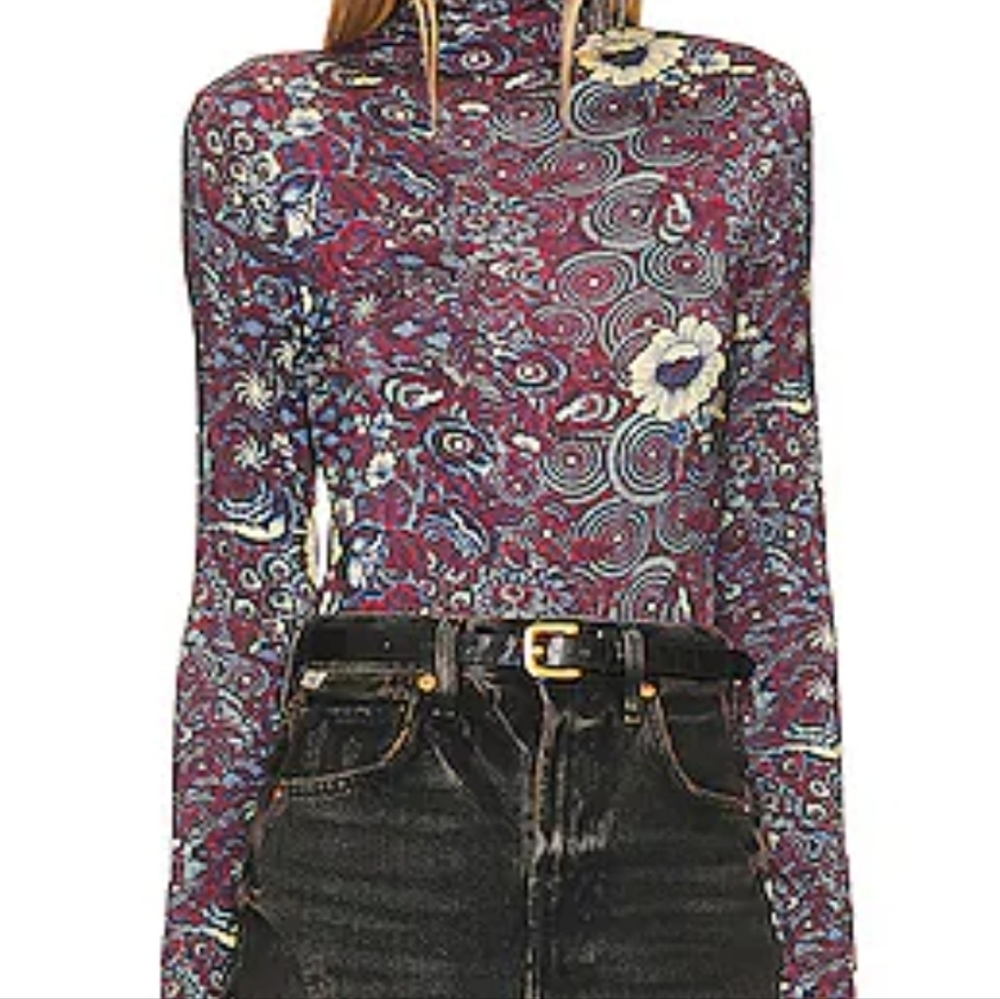 Ulla Johnson Eve Top In Heliotrope Long Sleeve Size XS